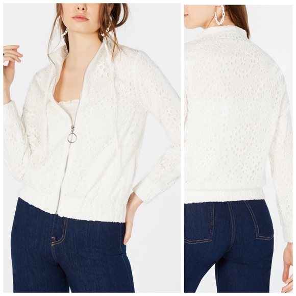 Kendall & Kylie Jackets & Blazers - Kendall + Kylie White Eyelet Broderie Jacket Small